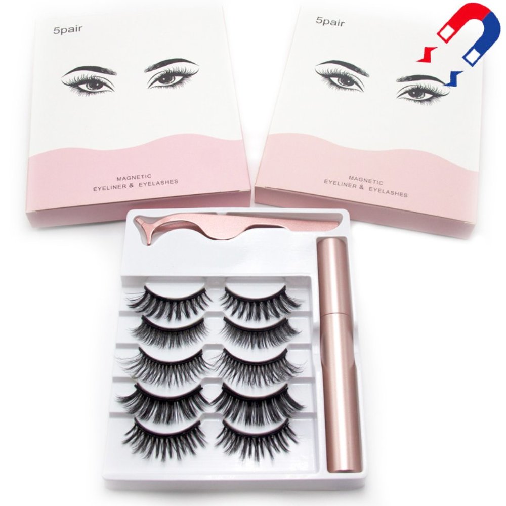 False Eyelashes Pack of 5 Pairs Magnetic Eyelashes